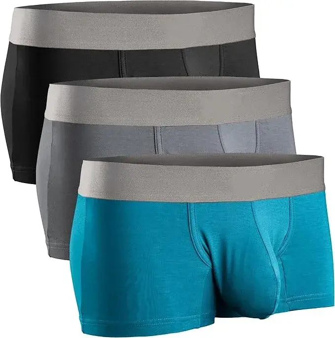 Cueca boxer masculina premium, cueca grande com bolsa extra grande, aumento de protuberância, respirável, leve, boxers masculinos — image 3