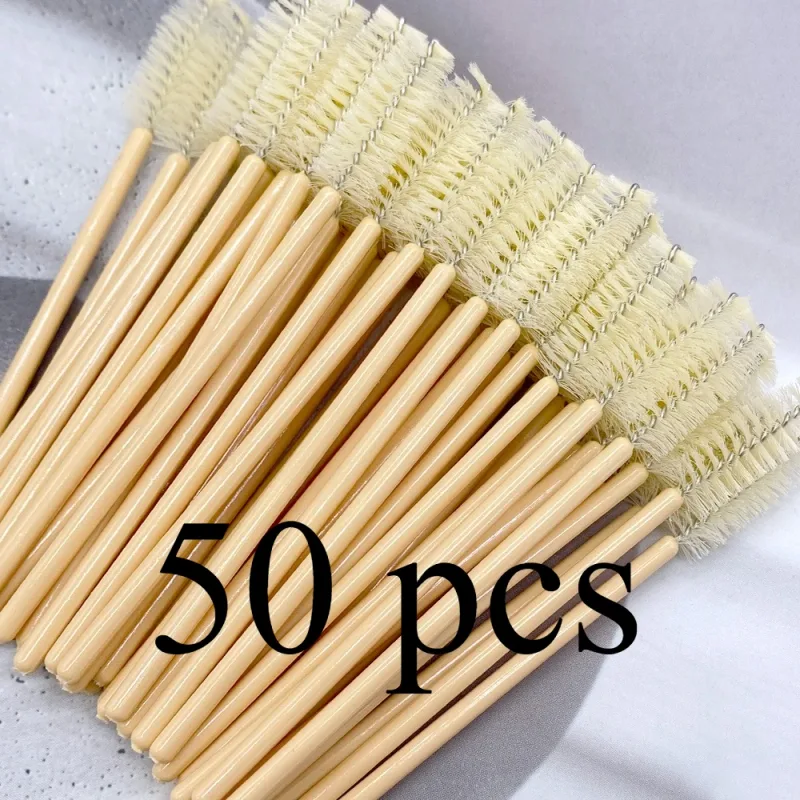 Zanse 50/500pcs Eyebrow Eyelash Brushes Eyelash Spoolies Mascara Wands Applicator for Eyelash Extension Makeup Tool