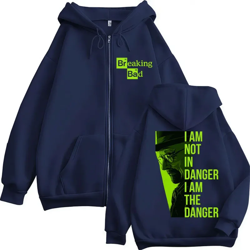 TV 시리즈 Breaking Bad Heisenberg 지퍼 업 후드 나는 위험하지 않습니다 나는 위험합니다 남성 여성 Tracksuit 느슨한 가을 캐주얼 코트