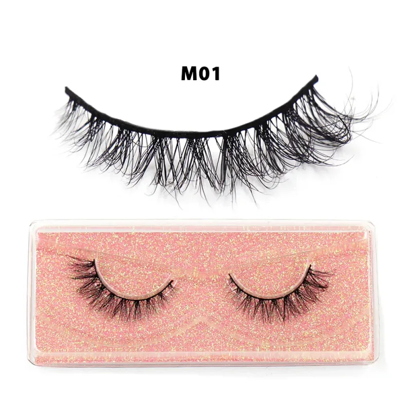 Short Natural 3D Mink Lashes Fluffy Wispy Fake Eyelashes Crisscross False Lashes Eyelash Extension Makeup