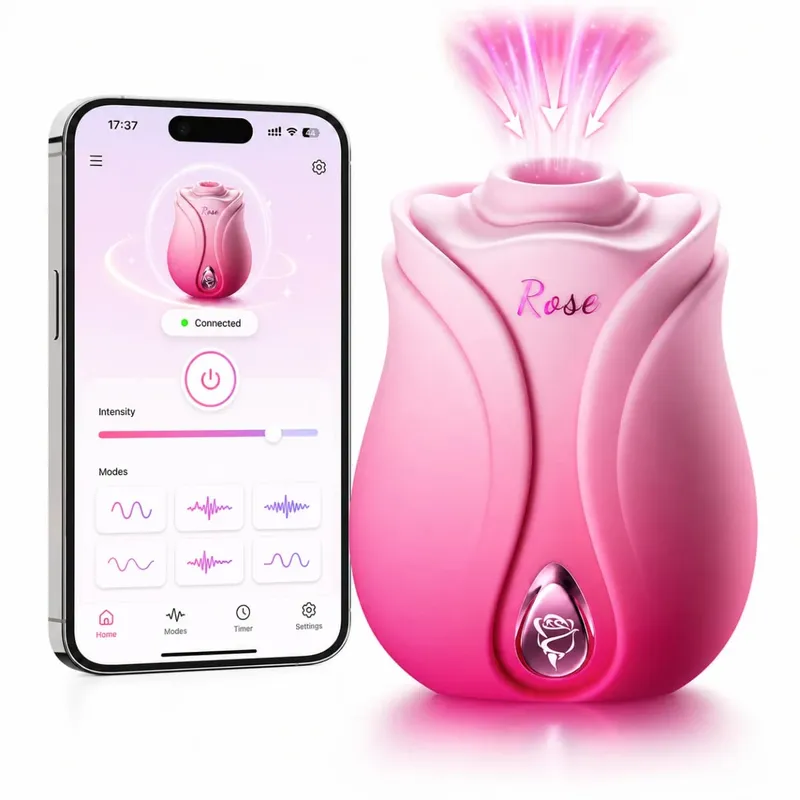 Rose-Sucking Vibrator for Women Clitoris Stimulator G Spot Thrusting Vibrating Female Masturbator Nipple Massage Adult Sex Toy