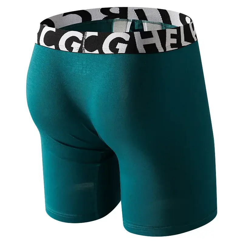 Men's Long Leg Cotton Boxer Briefs with Scrotum Pouch Anti-Chafing U Convex Separation Sports Underwear for Comfort — image 13