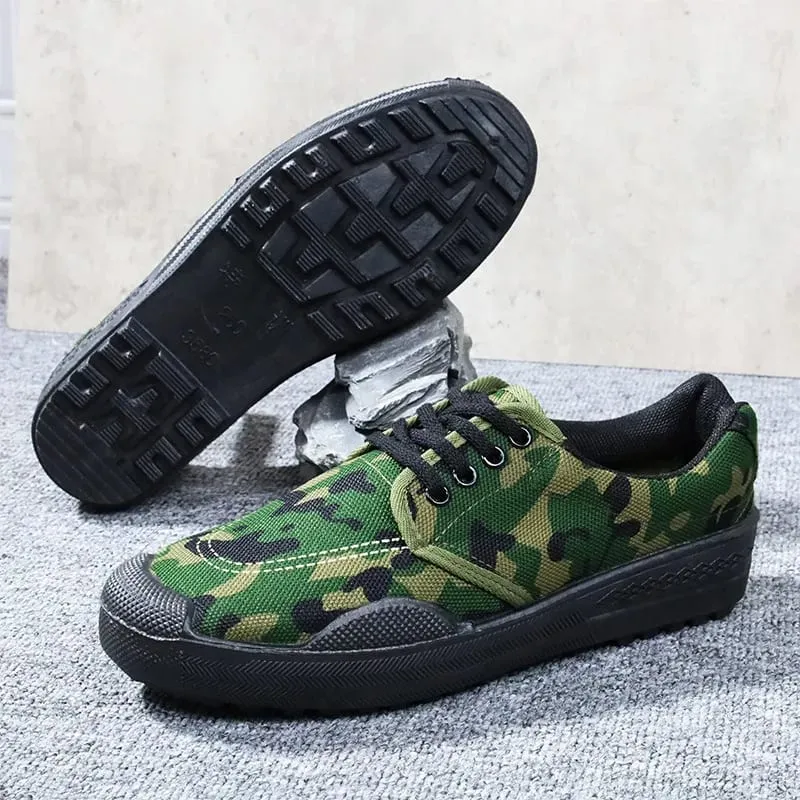 Men's Retro Canvas Shoes Vintage Military Style Sneakers Breathable Work Boots Non slip Casual Walking Footwear Outdoor Hiking — image 5