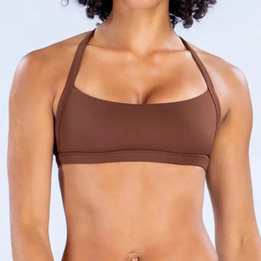 NO LOGO Double Shoulder Strap Sports Bra Fast-Drying Outdoor Running Fitness Top Backless Yoga Bra Women's
