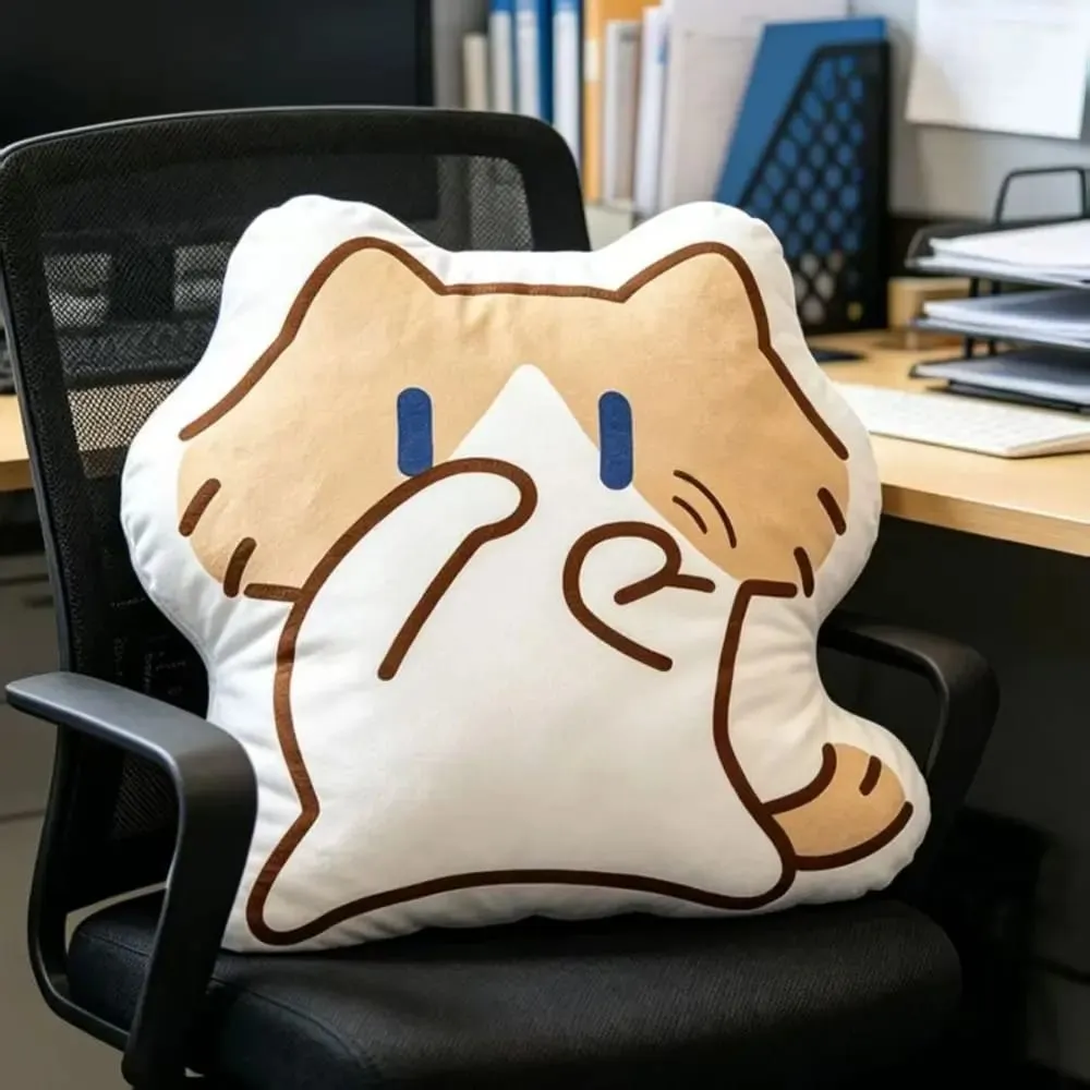 Cute Soft Monthly Salary Cat Plush Home Ornament Sofa Decor Cat Plush Throw Pillow Cushion Cartoon Cat Stuffed Pillow Student — image 2