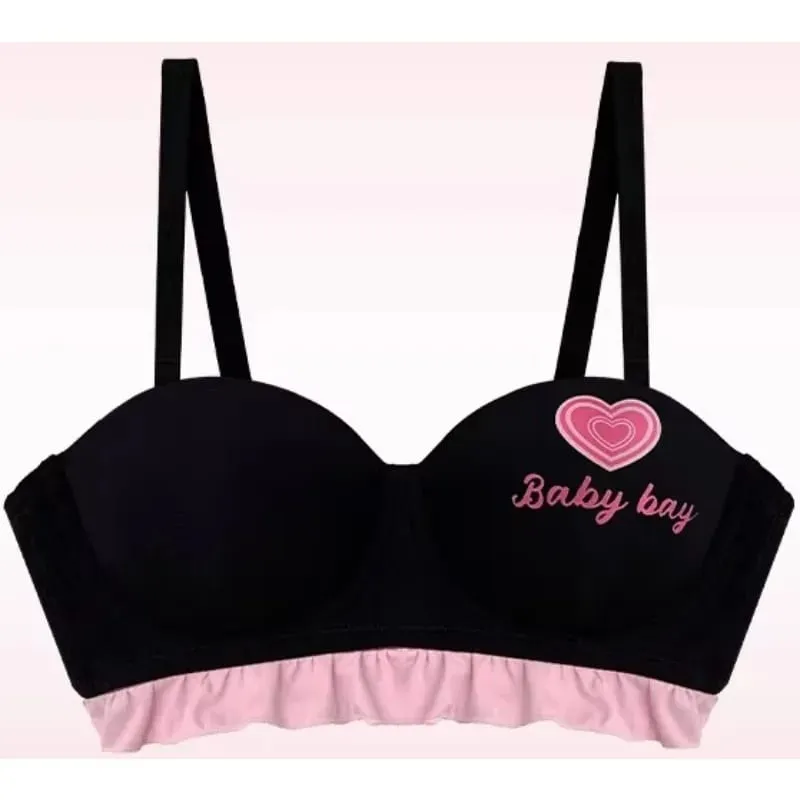Blue Heart Seamless Wireless Bra Round Half Cup Lingerie for Small Chest Push Up No Underwire Sexy Intimates S-XL