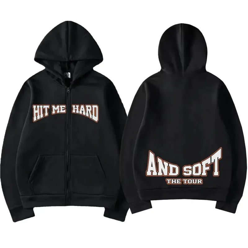 Hit Me Hard and Soft 2025 Tour Zipper Hoodies Fans Gift Men Women Clothing Pullovers Fashion Hip Hop Zip Up Sweatshirts Jackets