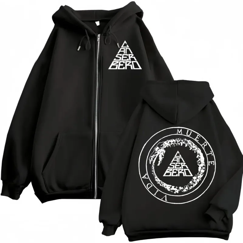 Canserbero All We Need is Love Muerte Vida Merch Zipper Hoodie Men's Fashion Hip Hop Zip Up Sweatshirts Casual Fleece Pullovers
