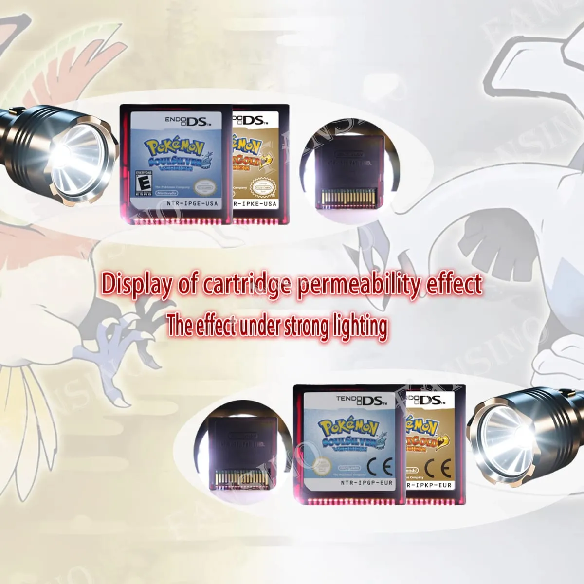 (USA EUR AUS) Pokemon Black White 1/2 Version High Quality Authentic 1:1 Replica DS Video Game Cartridge For DS 2DS 3DS Console