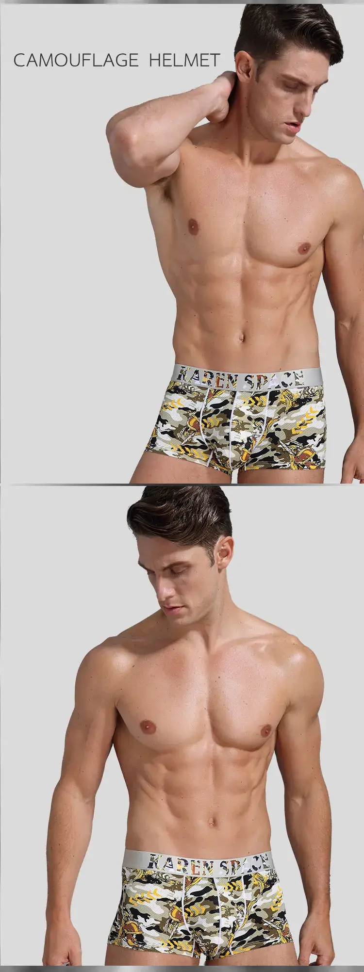 Cuecas masculinas boxer estampadas de seda com gelo respirável cuecas masculinas elegantes calcinhas confortáveis Calzoncillo Hombre — image 6