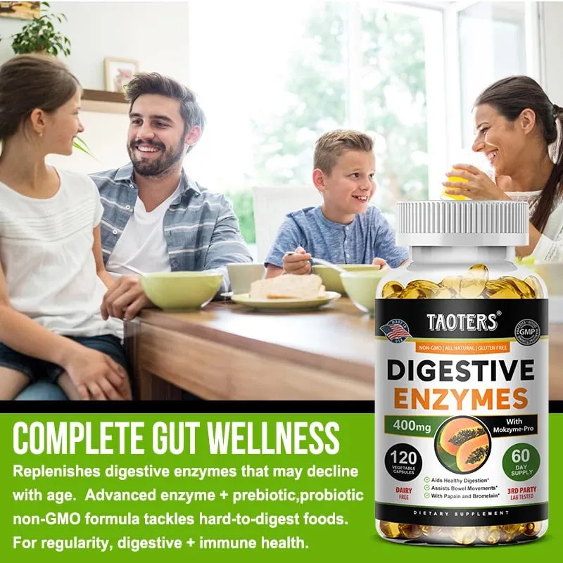 Digestive Enzymes Containing Papain and Bromelain Help Support Digestion Improve Gut Health Boost Metabolism Improve Dull Skin