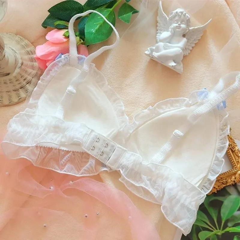 Lolita conjunto de sutiã e calcinha fofo para meninas, roupa íntima para dormir, doce kawaii, renda confortável, conjunto de sutiã, lingerie adorável — image 4