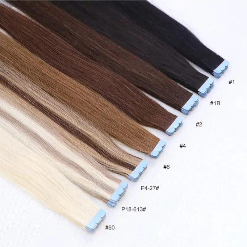 Remy Human Hair Mini Tape in Extensions 10Pcs Skin Weft Comfortable Wear for Women adding length boosting hair volume