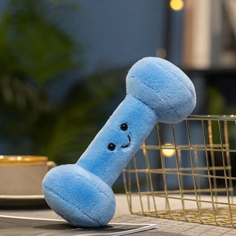 20/23cm Cute Kettle-bell Dumbbell Plush Pillow Stuffed Smiling Face Fitness Sports Equipment Plushie Home Decor Men Gift — image 12