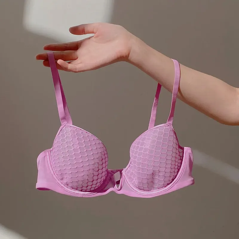 Summer Style Ultra-Thin Minimizer Bra Set Ladies Large Bust Soft Underwire Side Support Anti-Sagging Everyday Lingerie