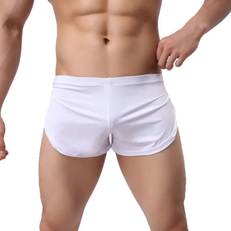 Male Panties Underwear Boxers Breathable Men Boxer Pajamas Side Split Underpants Cueca Homem Shorts Sleepwear
