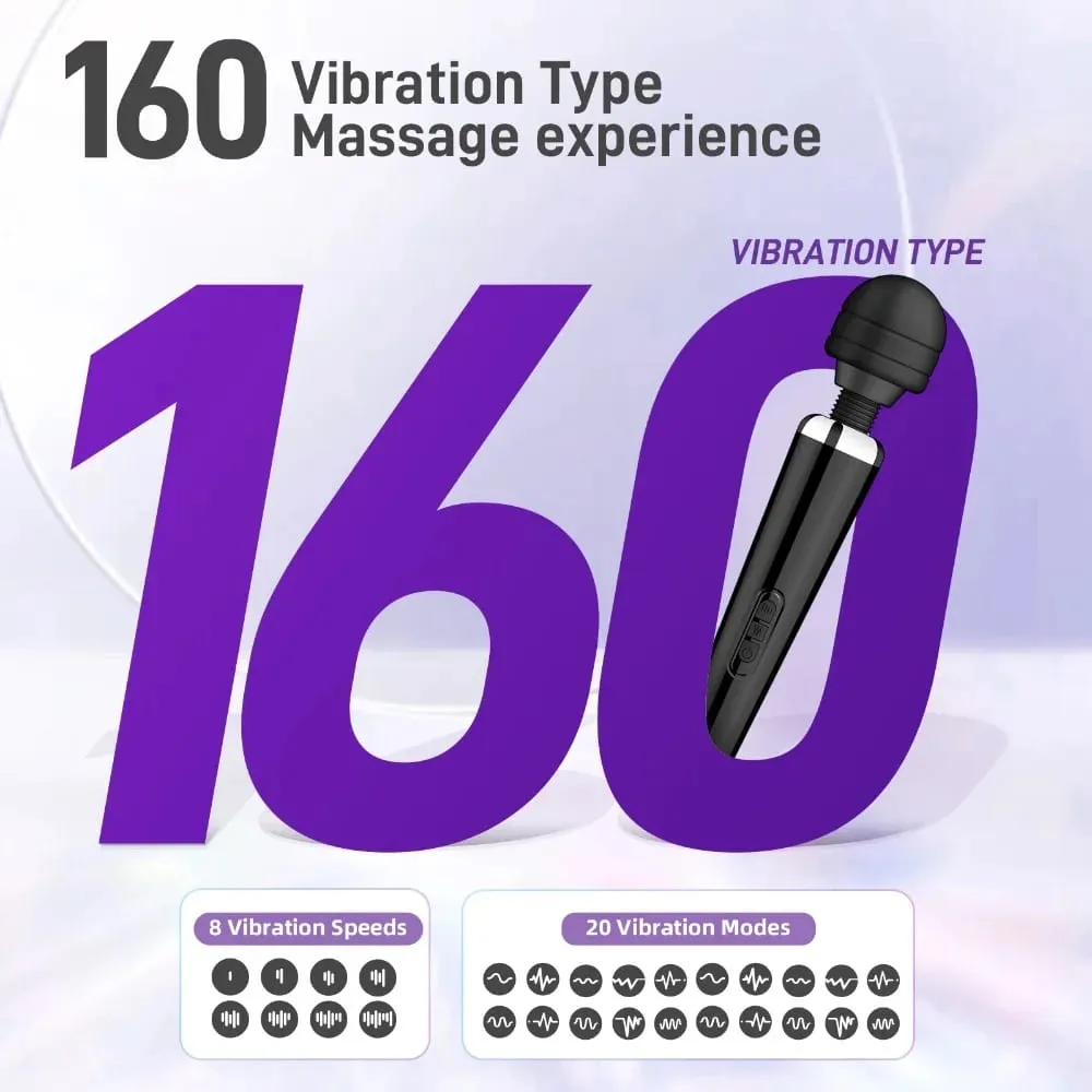 Big AV Body Massager Magic Wand Powerful Vibrator for Women G Spot Clitoris Stimulator USB Charging Adult Sex Toys for Woman — image 2
