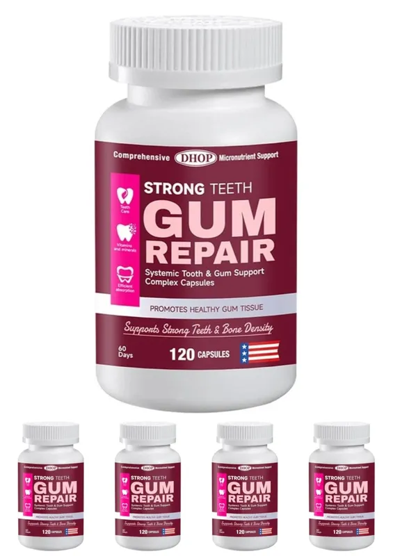 Strong Teeth Capsules Support Tooth Enamel and Gum Tissue Health with Vitamin C Vitamin D3 K2 Calcium and Zinc 120 Capsules
