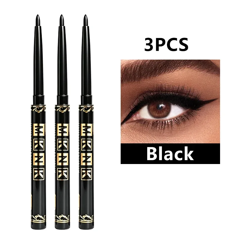Black Brown Eyeliner Pencils Waterproof Sweatproof & Smudge-Proof with Easy Twist Application Eye Liner Pen for Bold Eye Makeup