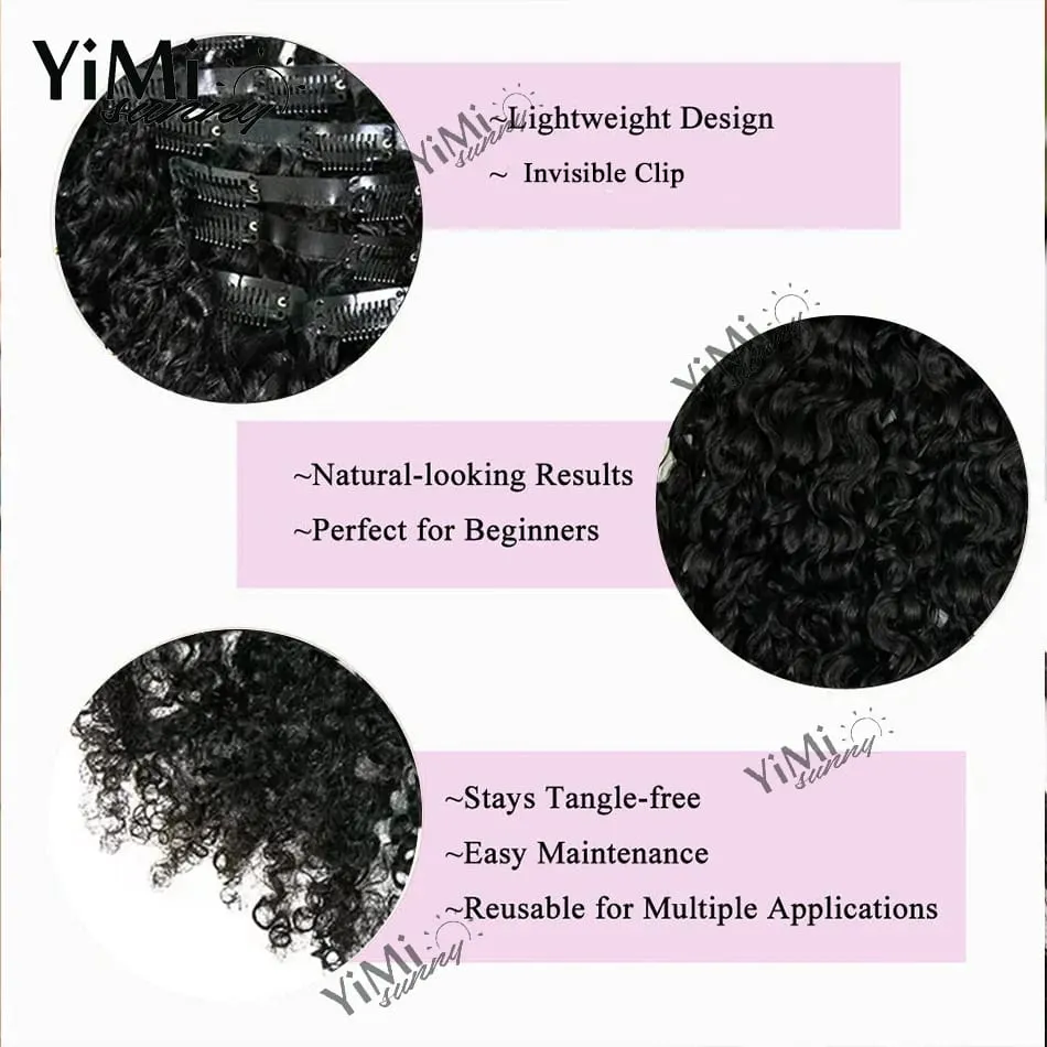 120G/Set Invisable Edge Clip Ins Human Hair Extensions Seamless Kinky Curly Injected PU Tape Weft Clip Ins Human Hair For Woman — image 6