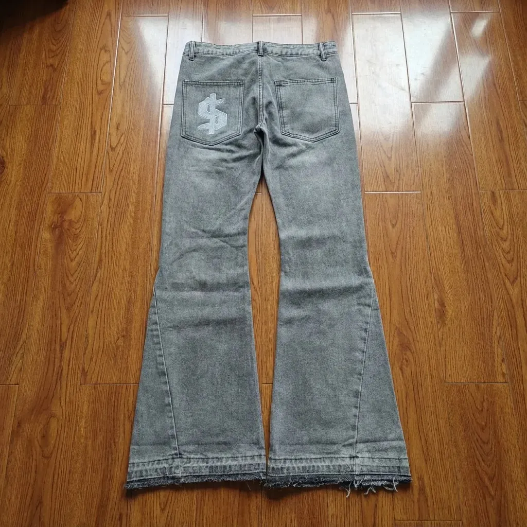 High Waisted Light Color Design Washed Commute Slim Fit Baggy Denim Pants 2026 Classic Popular Style Straight Leg Jeans — image 2