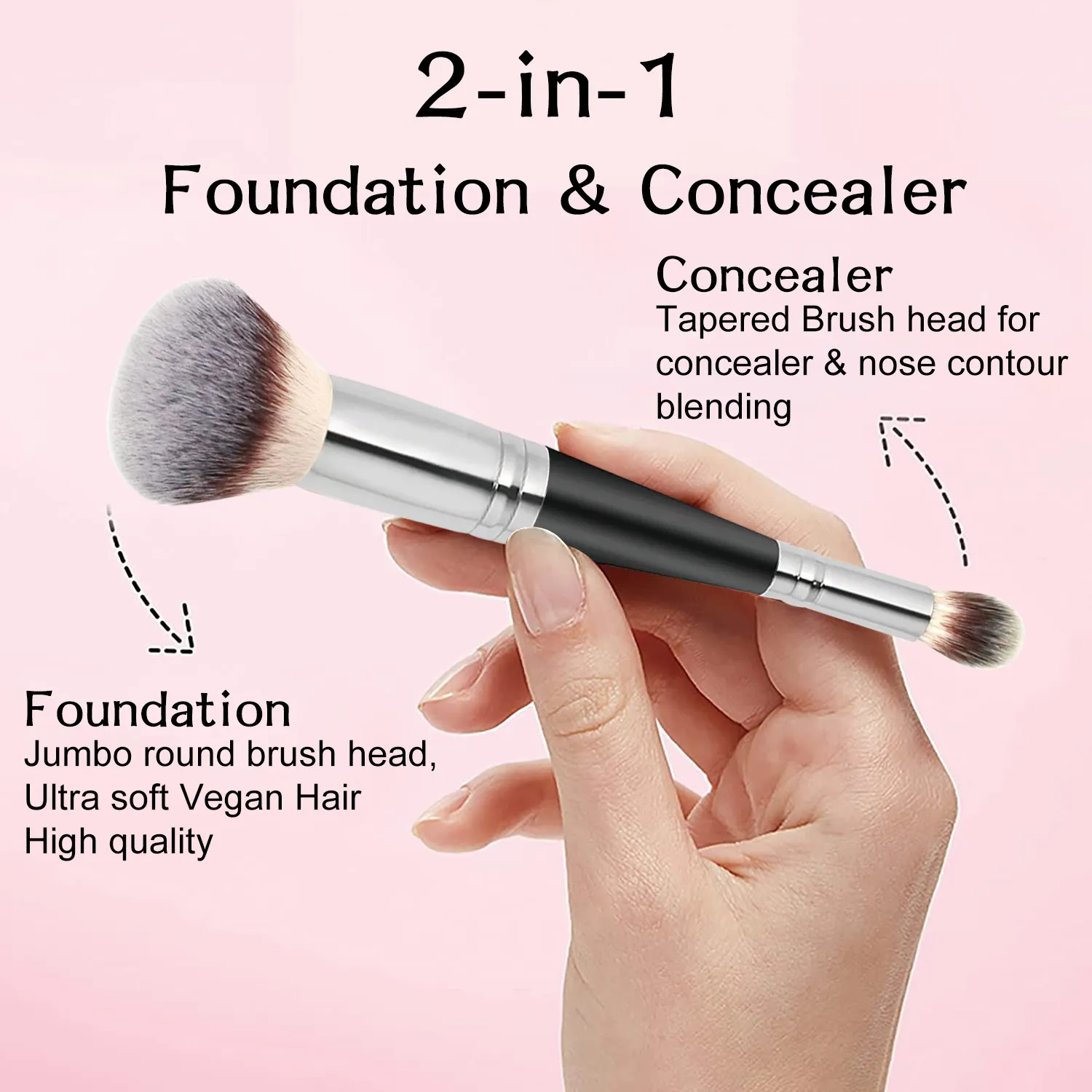 Brugerdefineret logo makeup børster Large Powder Foundation Makeup børster Cruelty Free Concealer Makeup Brush Engros Bulk 20 stk./parti