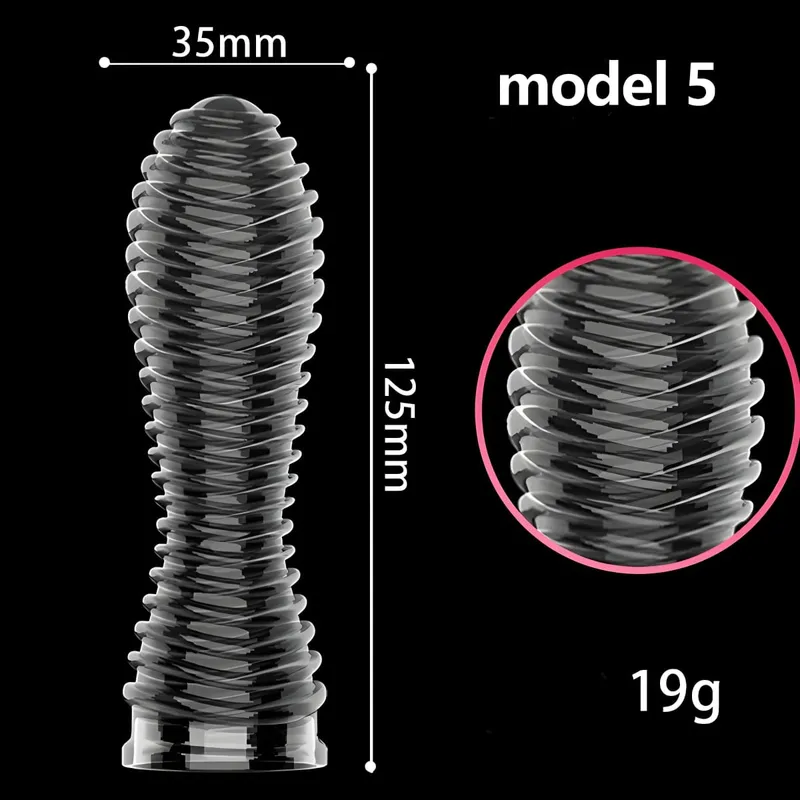 Penis Covers Extender Men's Condoms Crystal Penis Condoms Finger Cock Ring Adult Sex Toy For Sex Male Longer Lasting