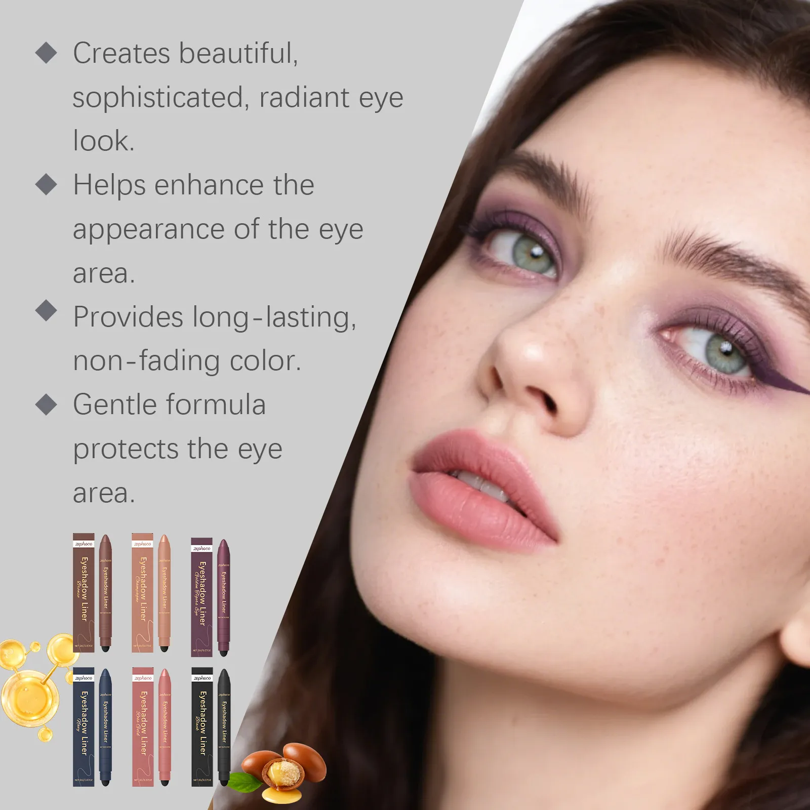 2 In1 Eyeshadow Liner Pen Matte Black Brown Waterproof Natural Long Lasting Silky Smooth Color-Rendering Professional Eye Makeup
