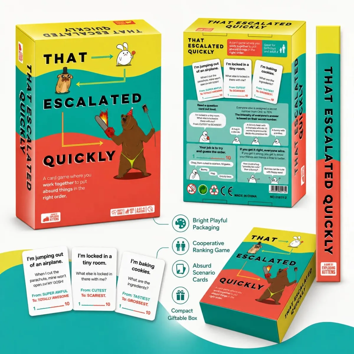 That Escalated Quickly Card Game Funny Party Board Game Family Team Strategy Game for Kids and Adults English Version — image 3