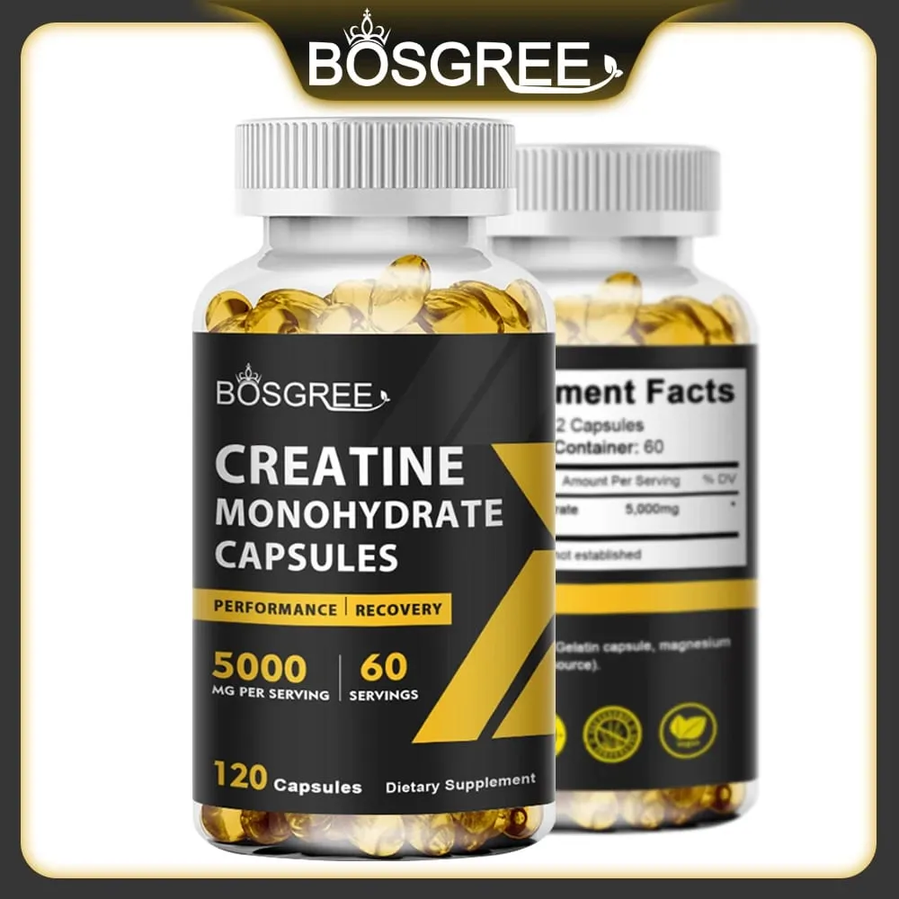Creatine Monohydrate Capsules | Creatine Pills Supports Workout Recovery Lean Muscle Gain Performance，Creatine Supplements