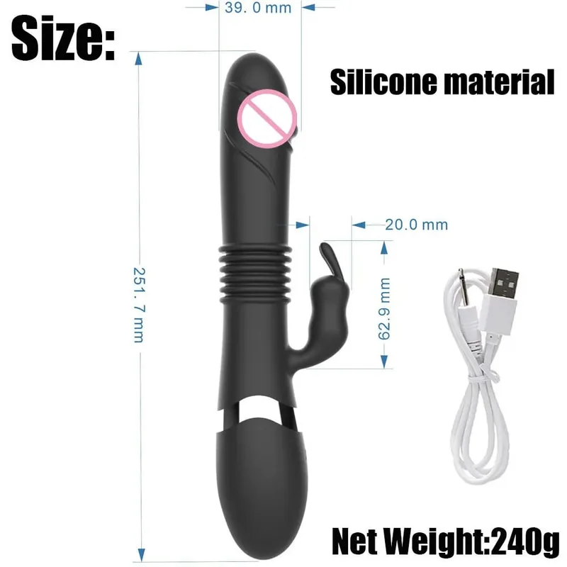 矽膠兔子振動器 3 合 1 G 點陰蒂肛門珠刺激器 10 種模式女性用推力振動性玩具