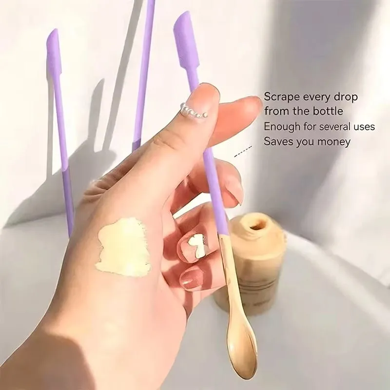 3pcs Silicone Scraper Makeup Brushes Set Mini Soft Cosmetic Digging Spoon Jam Scraping Spoons Face Mask Brush
