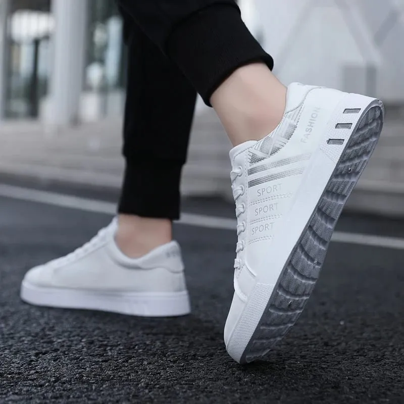Men's Low-Top Skateboarding Sneakers - Breathable Synthetic Upper Durable Pvc Sole Round Toe Design Suitable for Casual and Formal Wear Skateboard Shoes Casual Shoes Stylish Lace-Up Design Equipped with Comfortable Fabric Insoles.