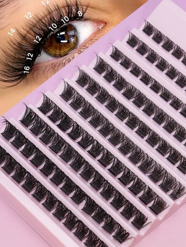 Cat Eye 16 rækker Cluster Lashes 406080100P Blandede DIY Individuelle øjenvipper Tykke Bakke DIY Eyelash Extension Wispy Volume Eyelashes