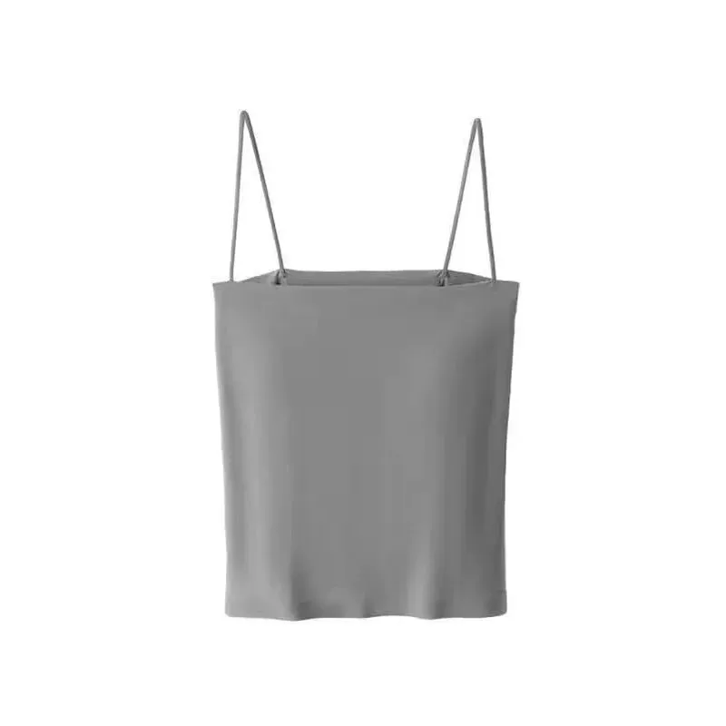 1pcs Womens Solid Thin Strap Tube Top Girls Slim Stretch Camisole Sleeveless Basic Layering Tank Vest Summer Ladies Daily Wear — image 8