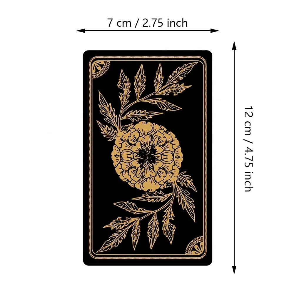 The Marigold Tarot Deck 78pcs Cards Black & Gold Skull Art Tarot Cards Rider-Waite Inspired Divination Deck English Ver.