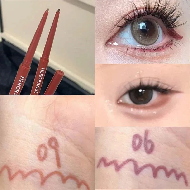 12 Colors Eyeliner Pencil Wine Red Waterproof Lasting Matte Brown Eyeshadow Contour Stick High Pigment Lying Silkworm Eye Makeup