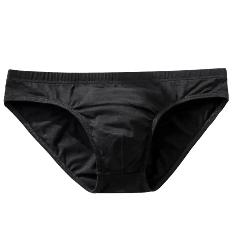 Cotton Briefs Adult Man Briefs Stretchy Breathable Solid Color Male Underwear Low Waist Cotton Underpants Plus Size Men Cotto — image 12