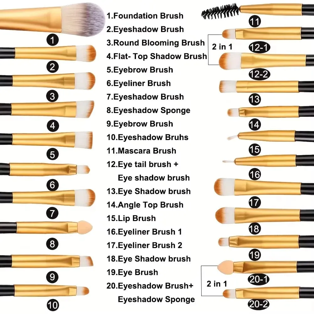 Makeup Brushes Set Premium Synthetic Kabuki Foundation Concealers Powder Blush Blending Face Eye Shadows Brush Set — image 2