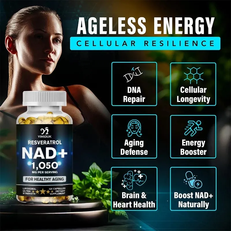 NAD Supplement 1500mg - Liposomal NAD+ Supplement with Resveratrol Stamina & Healthy Aging - Strength Capsules