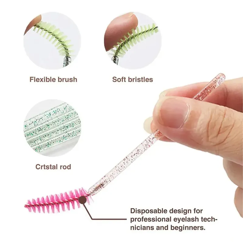 Wholesale Eyelash Brush Mascara Wands Wholesale Spoolies Eyebrow Lash Cleaning Brushes Applicator Makeup Tools 50/1000/2000pcs — image 3