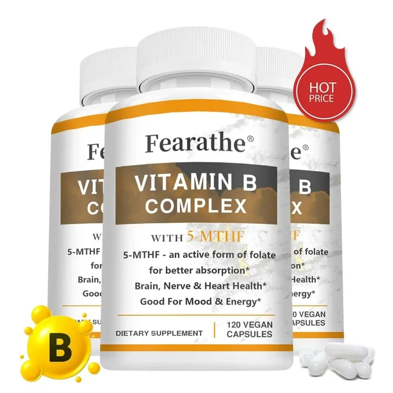 Vitamin B Complex Supplements (B12 B1 B2 B3 B5 B6 B9 Folic Acid &Biotin) Immune Brain & Energy Support