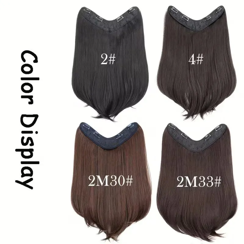 18Inch Synthetic Elegant V-Shape Internal Buckle Clip-In Hair Extensions Invisible Soft Hairpiece for Women Daily Use — image 4