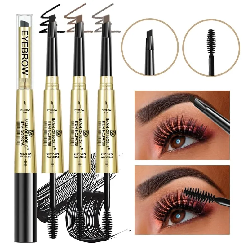 Ultra Fine Dual Head Eyebrow Pencil Mascara Set Natural Waterproof And Long-Lasting Professional Eyebrow Pencil Makeup
