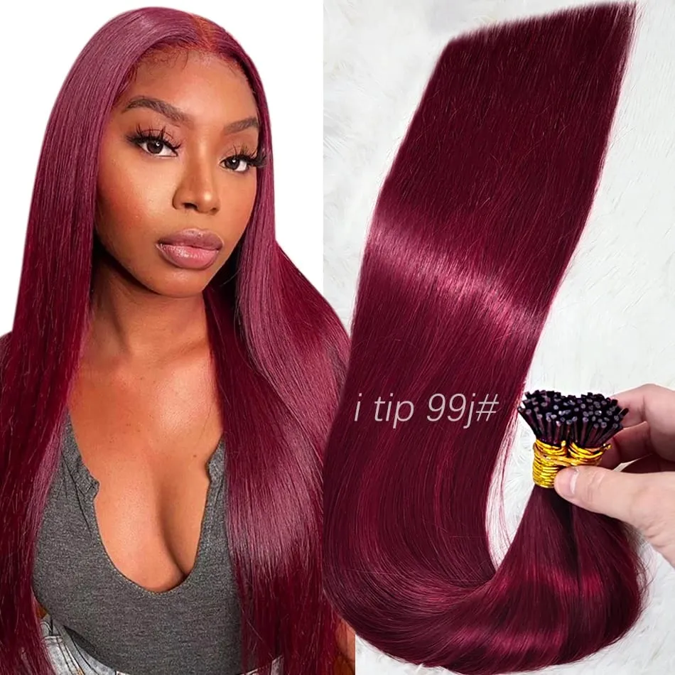Human Hair I Tip 100% Human Hair Extensions Keratin Straight Brazilian Remy Human Hair Natural Capsule Hair Extension 30 Inch