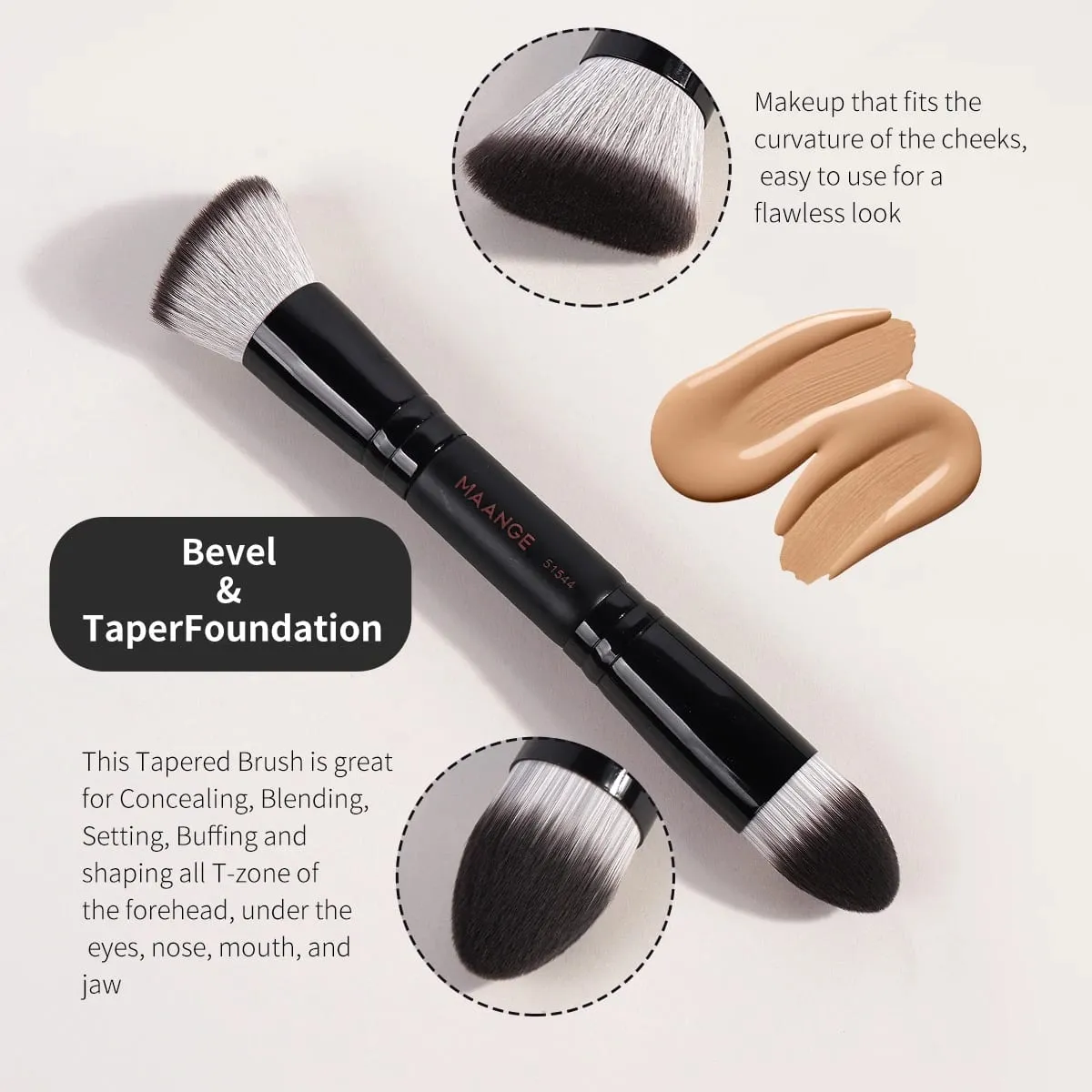 4pcs Dual-ended Makeup Brushes Set With Box Foundations Powder Conceal Blush for Eyeshadow Basic Brush Beginner Travel