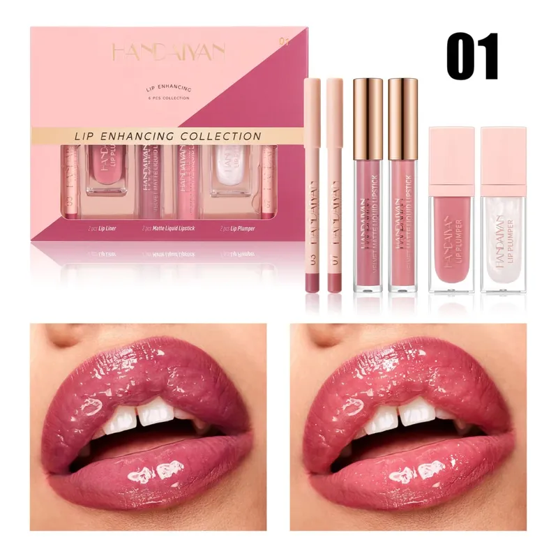 6-Piece Lip Makeup Set Waterproof Matte Liquid Lipstick Lip Gloss and Lip Liner Highly Pigmented and Easy to Apply — image 8