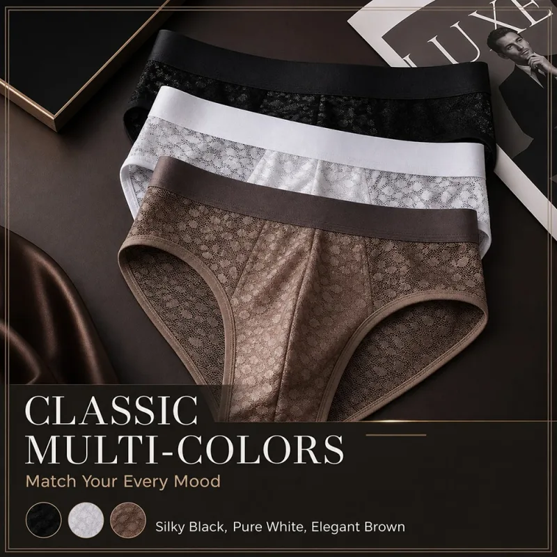 1/3PCS Summer Sexy Perspective Breathable Men's Panties Smooth Ice Silk Quick-dry Men's Briefs High Elastic Ultra-thin Underwear