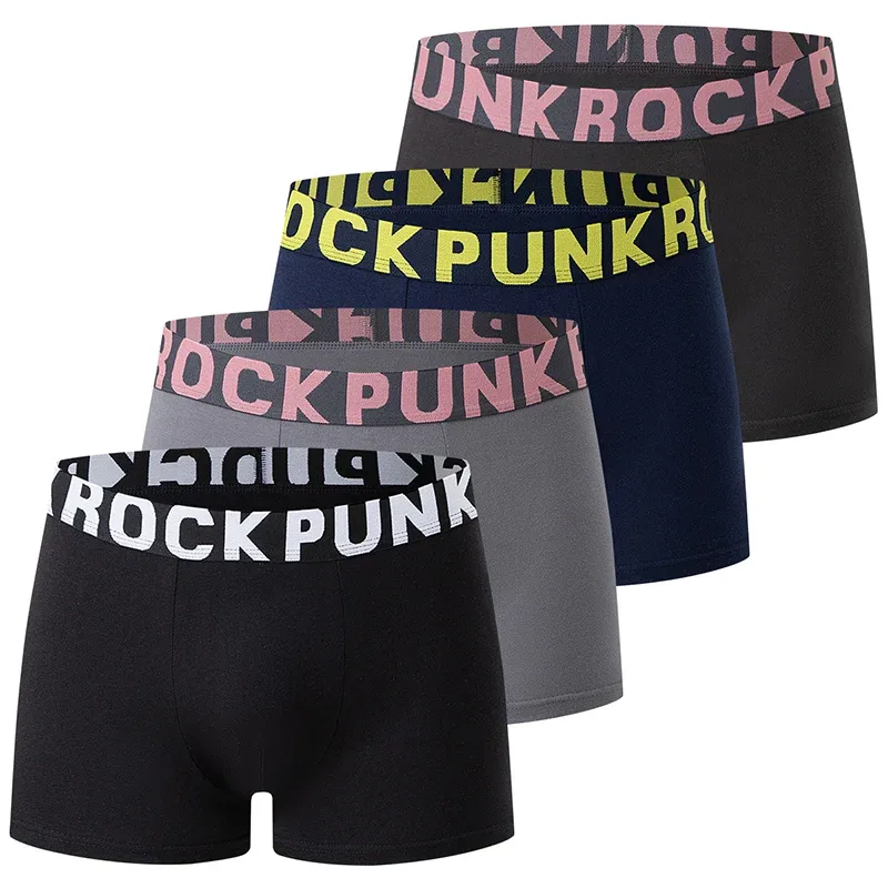 4 Piece Set Of Men's Cotton Comfortable Soft And Versatile Underwear Plus Size Casual Boxer Shorts Sports Cycling Base Shorts