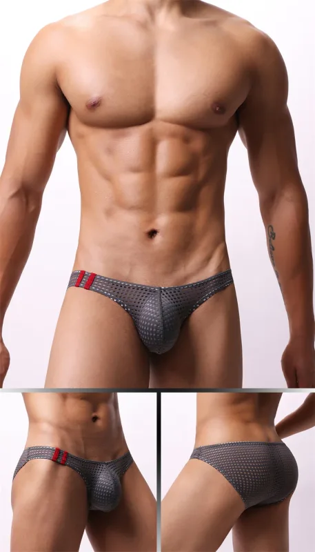 Mannen Slips Zomer Ademende Gaten Ondergoed U Bolle Dunne Lage Taille Heren Ondergoed Slips Slip Onderbroek Calzoncillos